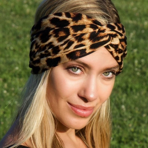 Animal Print Wide Stretch Bandeau Headband